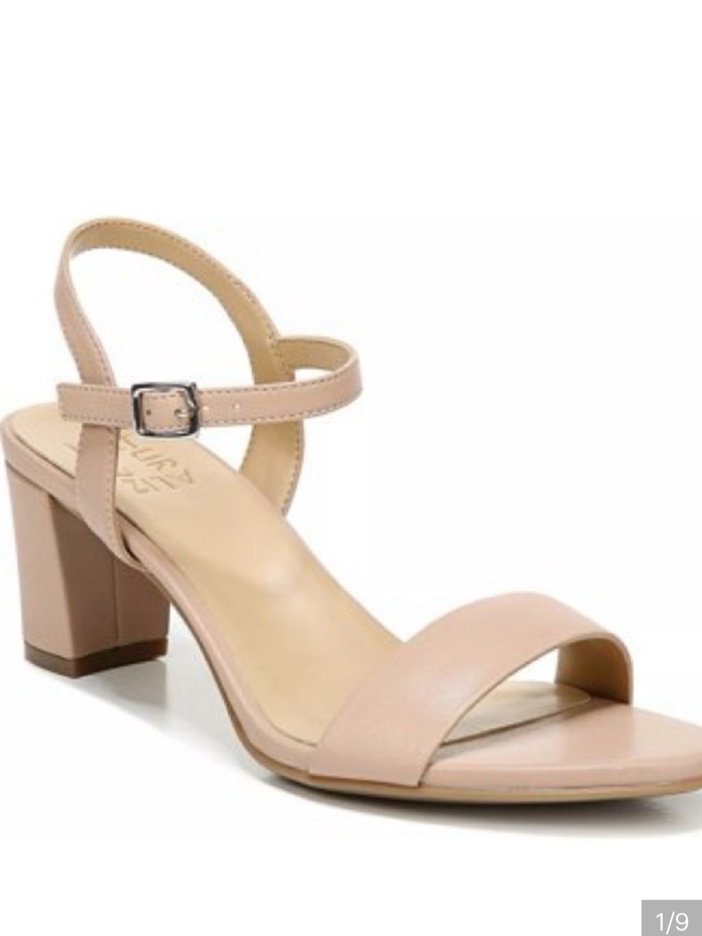 Naturalizer Bristol Nude Ankle Strap Block Heel Sandals Women’s Size 10